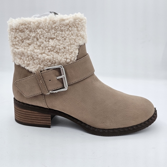 Gentle Souls by Kenneth Cole Womens Boot Best Slit Moto Cozy Mushroom 10 - Picture 8 of 11